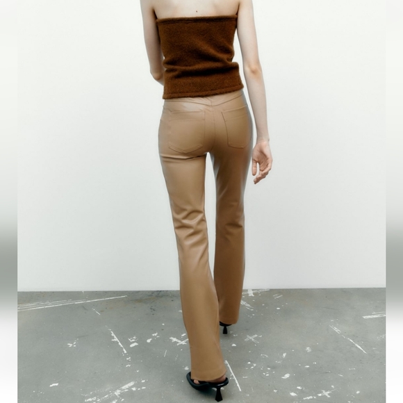 ZARA FAUX LEATHER FLARED PANTS Bloggers Favorite - Picture 6 of 12